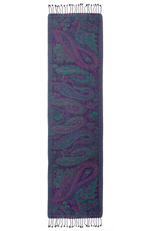 فولارد من الحرير المنسوج من Jamawar باللون الأرجواني الأخضر - Thumbnail