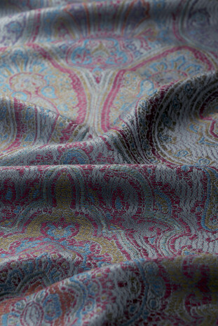 وشاح من الحرير المنسوج من جاماوار باللون الأرجواني النيلي - Thumbnail