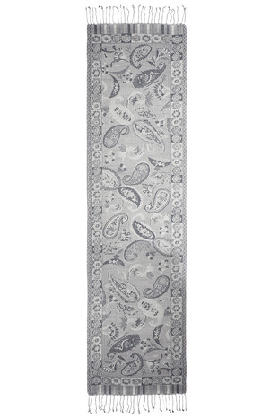 فولارد من الحرير المنسوج من Jamawar باللون الرمادي الداكن - Thumbnail