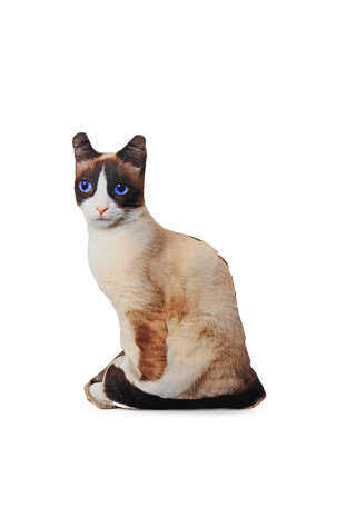 وسادة زخرفية بنمط قطة كريمية - Thumbnail