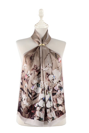 فولارد من الحرير بنمط شقائق النعمان الحجرية 