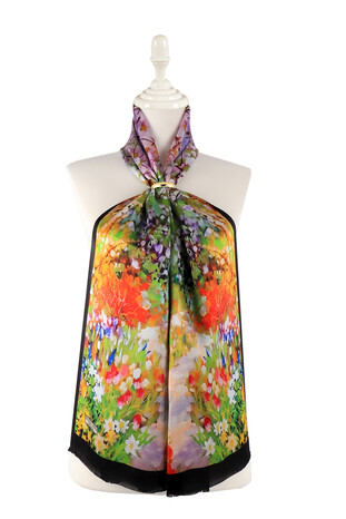 زهور الربيع الوردية نمط الحرير فولارد 