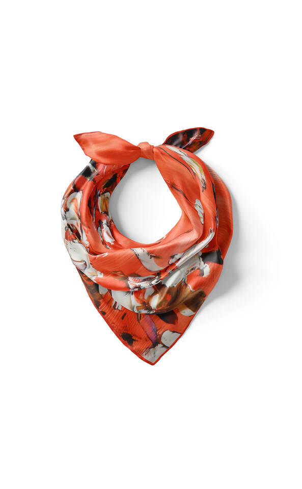 زهرة الرمان شقائق النعمان نمط الحرير جيب مربع - 2