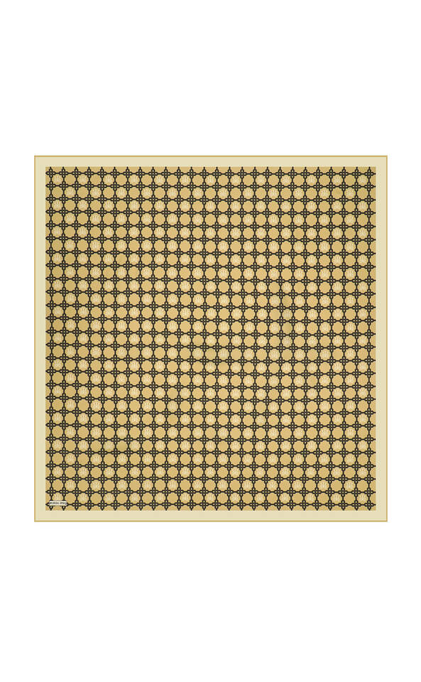 وشاح مربع من الحرير من نسيج قطني طويل بسلسلة خضراء حمضية 