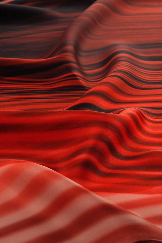 وشاح مربع من الحرير بنمط قوس قزح أحمر - 3