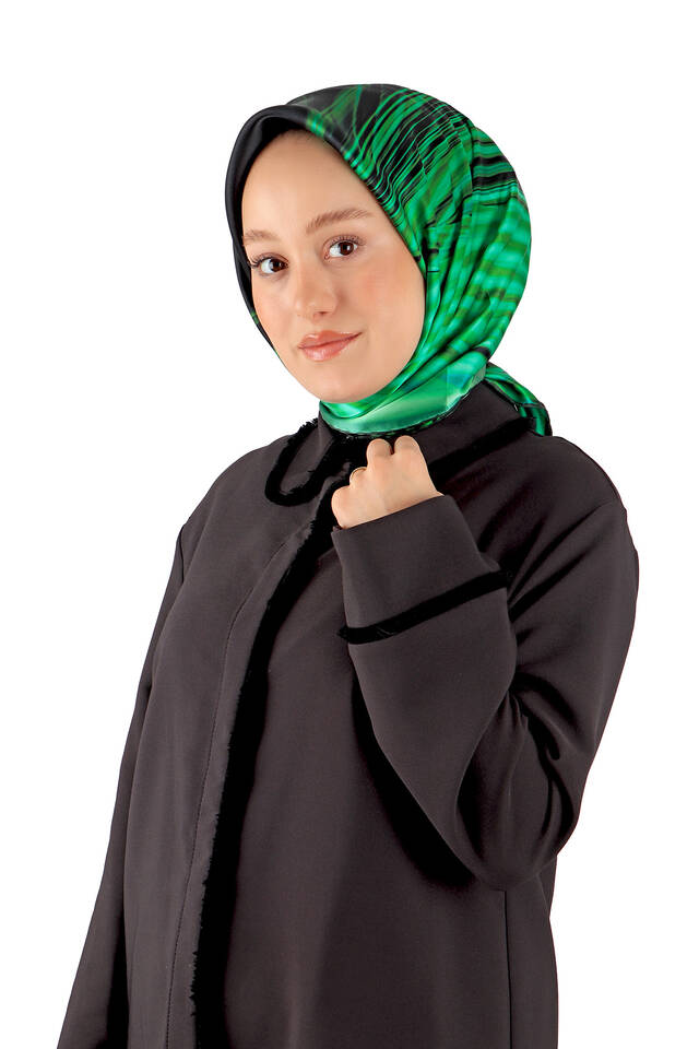 الزمرد قوس قزح نمط سورة الحرير وشاح مربع - 2