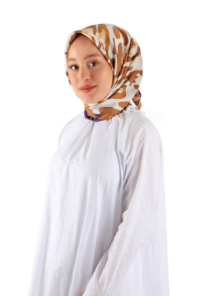 الخردل ساري نمط حك الحرير وشاح مربع - 2