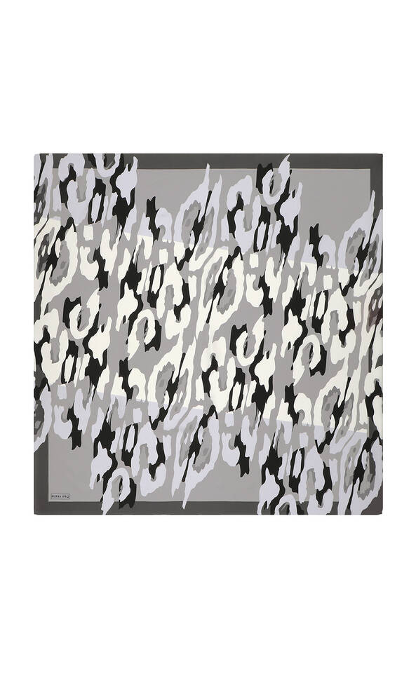 رمادي ساري نمط حك الحرير وشاح مربع 