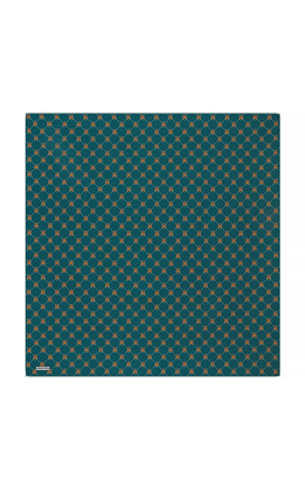 وشاح مربع من الحرير من نسيج قطني طويل مصنوع من الفراشة الزيتية باللون الأخضر الزيتي 