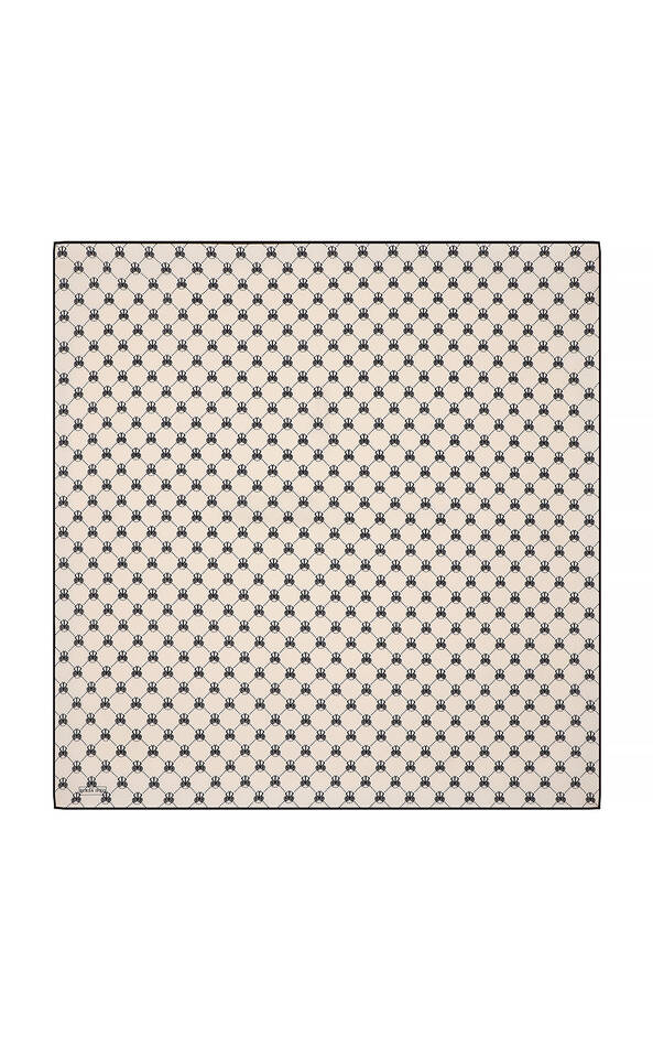 إيكرو فراشة مونوغرام حك الحرير وشاح مربع - Bursa İpek