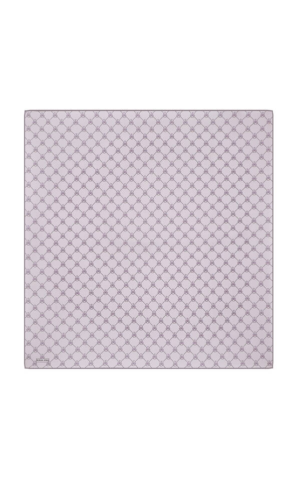 وشاح مربع من الحرير من نسيج قطني طويل بلون أرجواني على شكل فراشة 