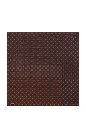 وشاح مربع من الحرير من نسيج قطني طويل بتصميم فراشة كستنائية 