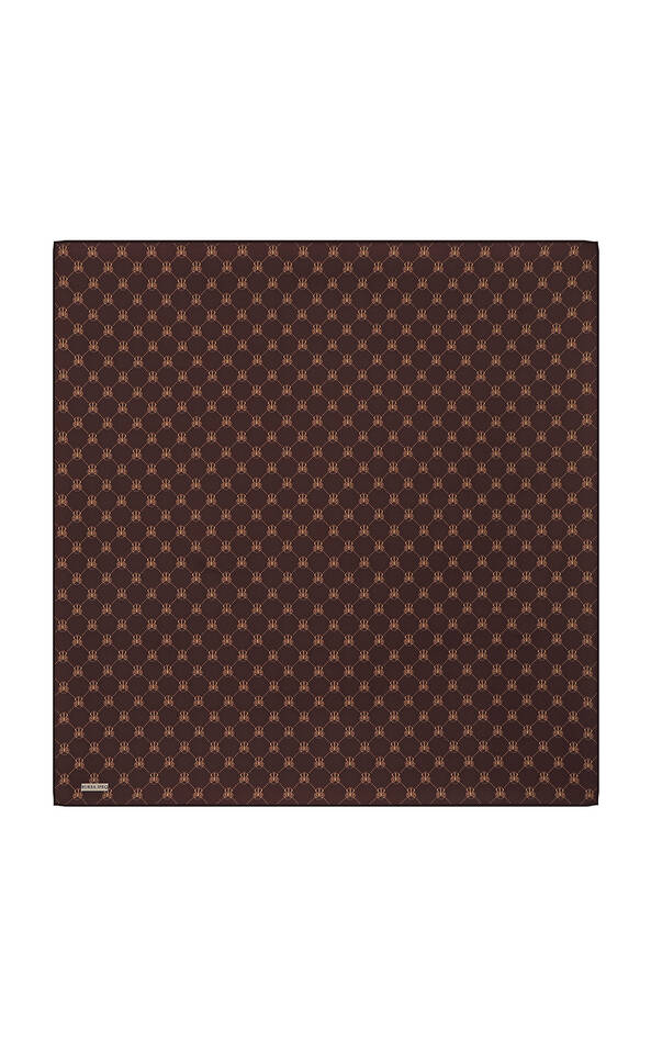 وشاح مربع من الحرير من نسيج قطني طويل بتصميم فراشة كستنائية 