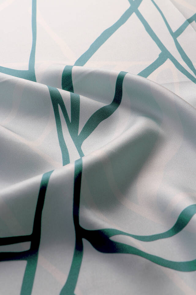 النعناع الفسيفساء نمط حك الحرير وشاح مربع - 3