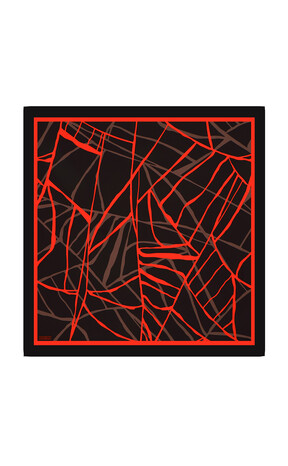 وشاح مربع من الحرير بنقشة الفسيفساء الكستنائية 