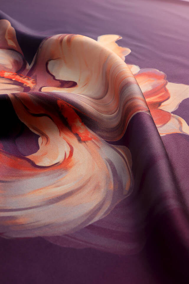 الأرجواني القزحية نمط حك الحرير وشاح مربع - 3