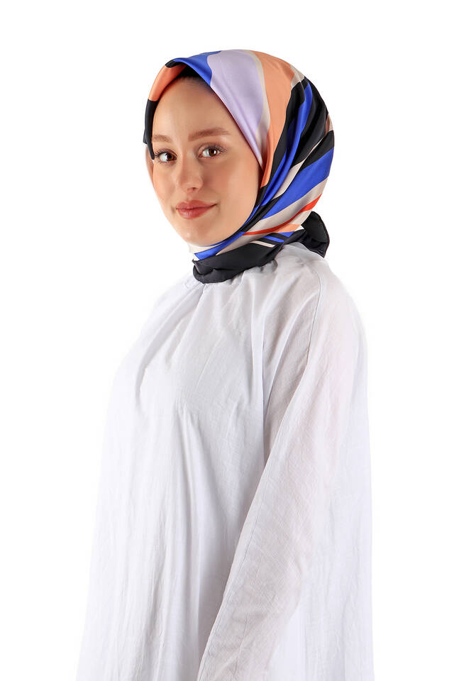 ساكس موجة نمط حك الحرير وشاح مربع - 2