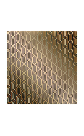 وشاح مربع من الحرير بنمط محبوك باللون البني 