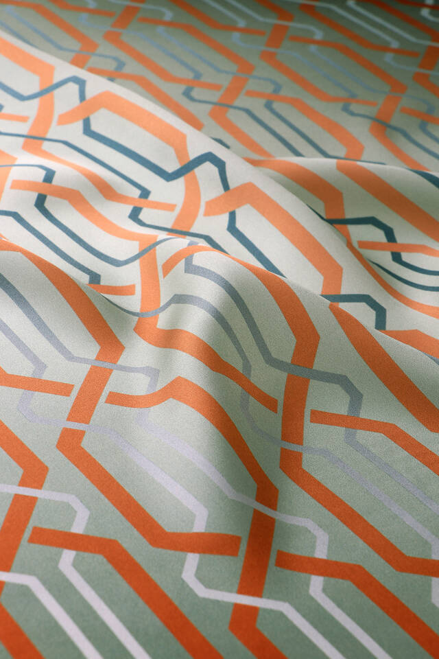 النعناع محبوك نمط سورا الحرير وشاح مربع - 2