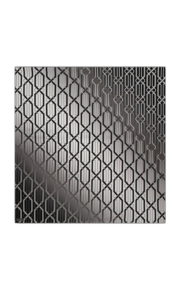 رمادي محبوك نمط سورا الحرير وشاح مربع 