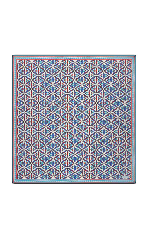 وشاح مربع ناعم بنمط شينتيماني أسود - Bursa İpek