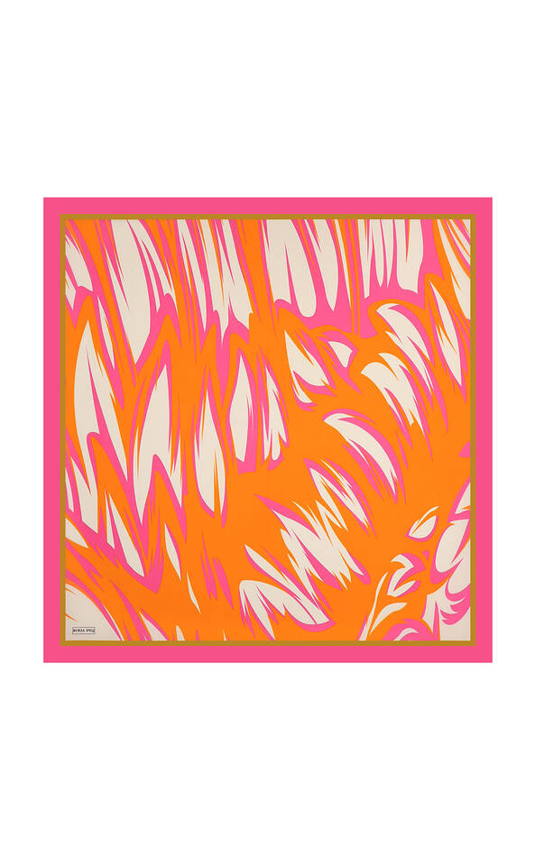 وشاح مربع من الحرير بنمط نيلسو باللون الفوشيا - 2