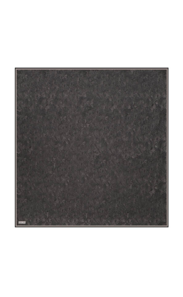 وشاح مربع من الحرير المائل بنمط الفرشاة باللون الأسود - 1