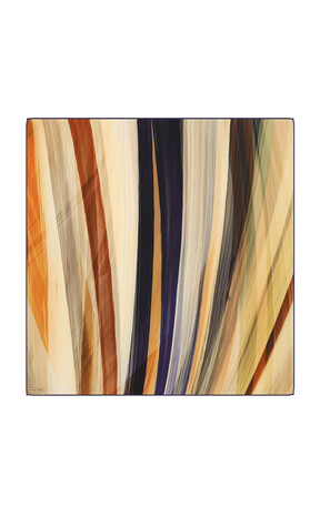 وشاح مربع من الحرير بنمط نسيم أزرق داكن 