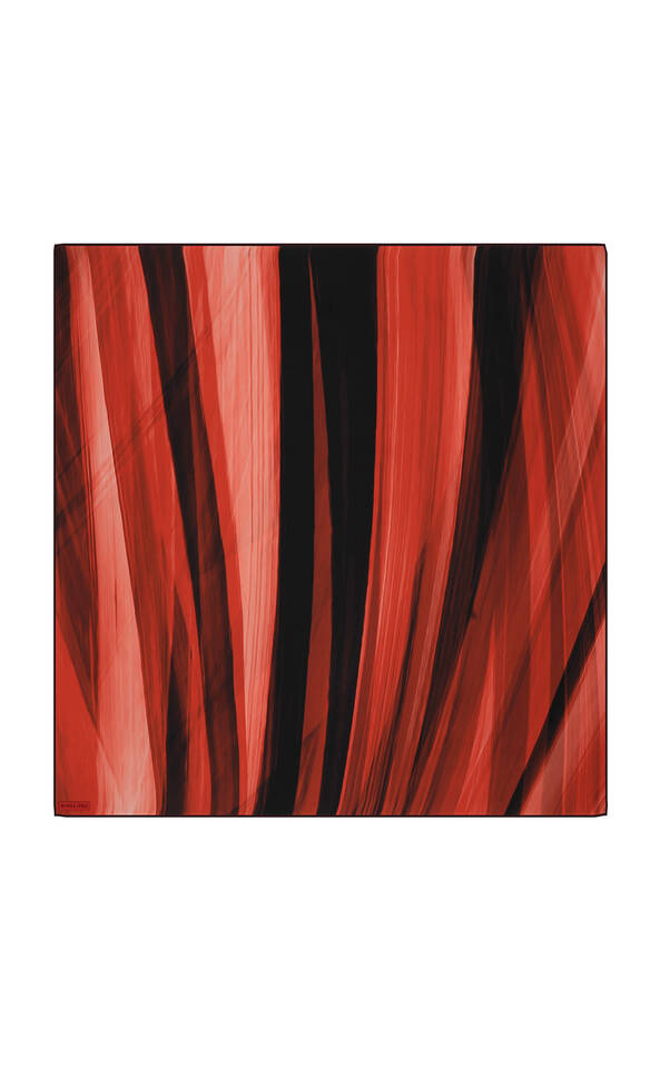 وشاح مربع من الحرير المائل بنمط نسيم بورجوندي 