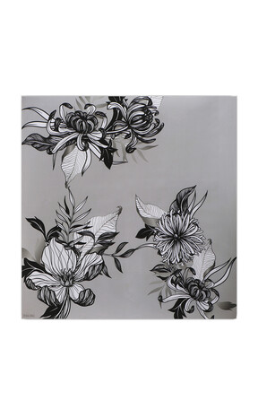 وشاح مربع من الحرير بنمط العصر الرمادي 