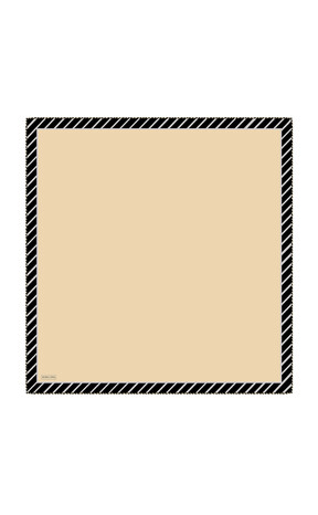 وشاح مربع من الحرير المائل بنمط مخطط باللون الأصفر 