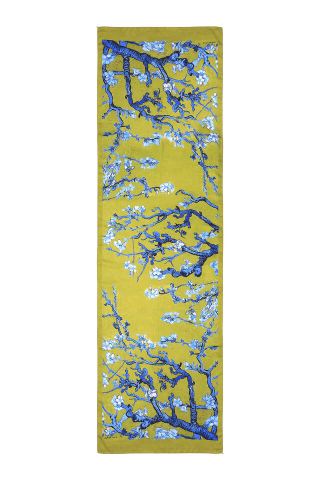 وشاح حريري بزهرة اللوز الخضراء الحامضية - 3