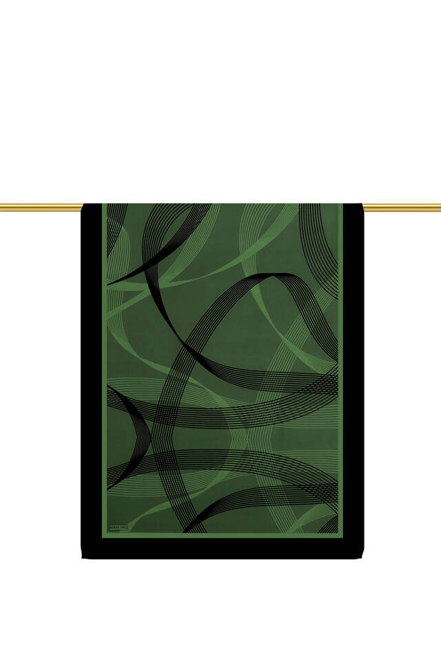 وشاح حرير مائل بنمط الزمرد الفيروزي - 2