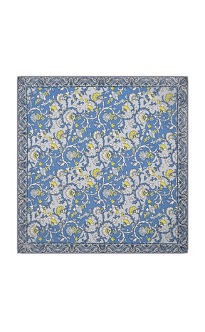 وشاح مربع من الحرير الفوال بنمط شال النيلي 