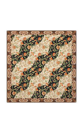 وشاح مربع من الحرير الفوال بنمط شال بيج 