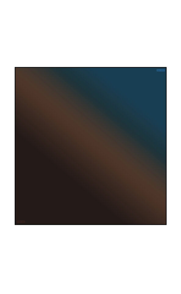 وشاح مربع من الحرير بلون بني بترولي متدرج اللون 