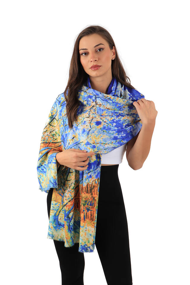 شال شتوي بنمط شجرة الخوخ من ساكس - 2