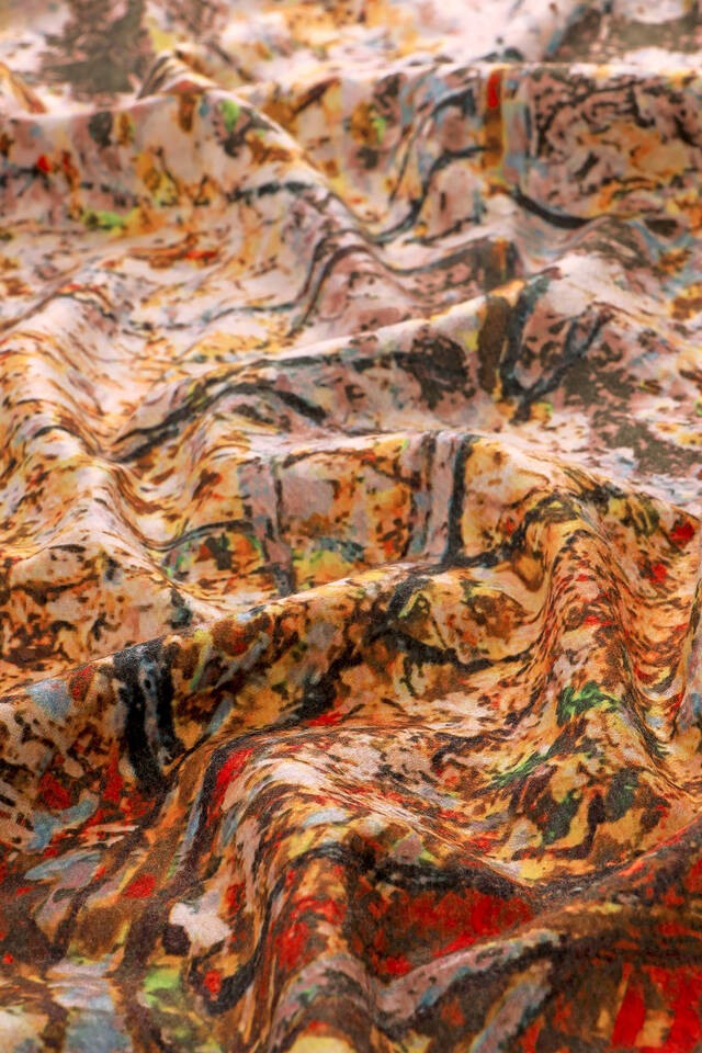 شال شتوي بنقشة شجرة الخوخ الأحمر - 5