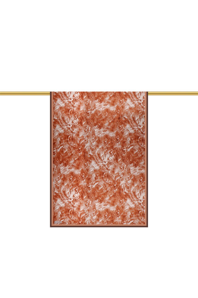 شال حرير مائل بنقشة فرشاة القرفة - 3