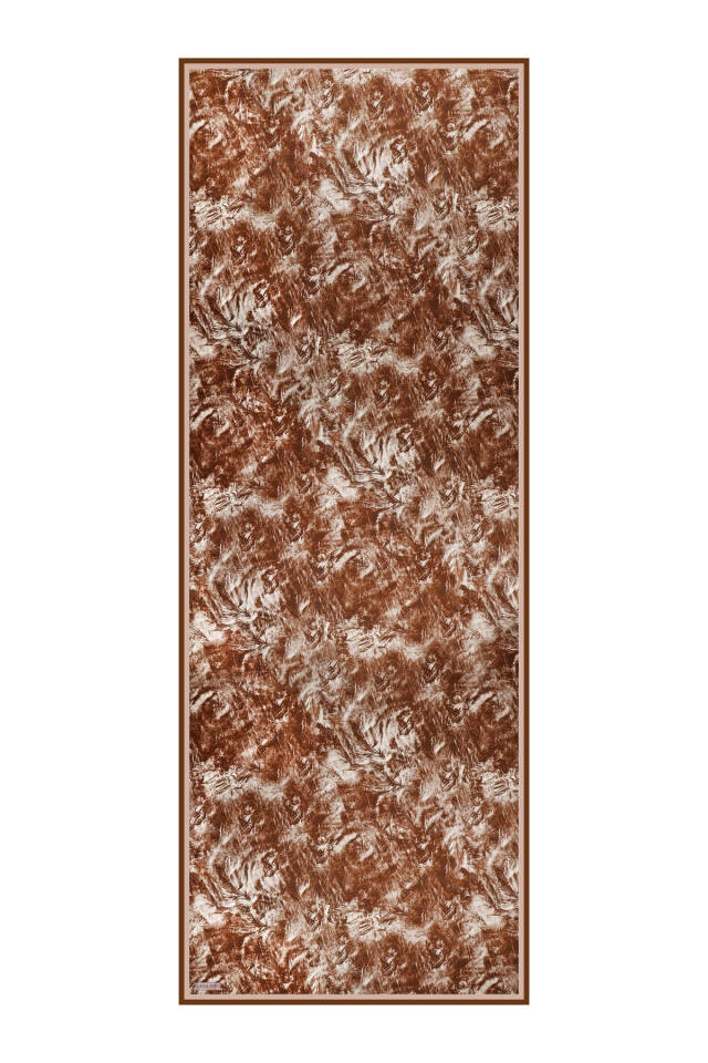 شال حرير مائل بنقشة فرشاة القهوة المرّة - 4