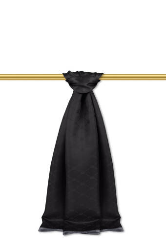 شال حريري بنمط سلسلة سوداء 