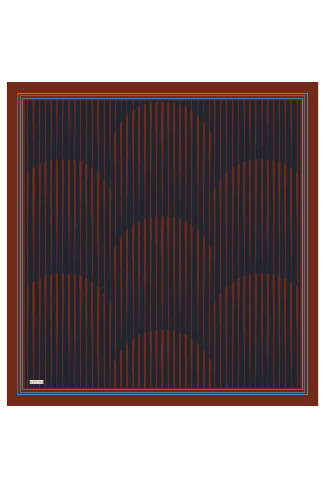 بورجوندي ديلا نمط سورا وشاح الحرير - 2