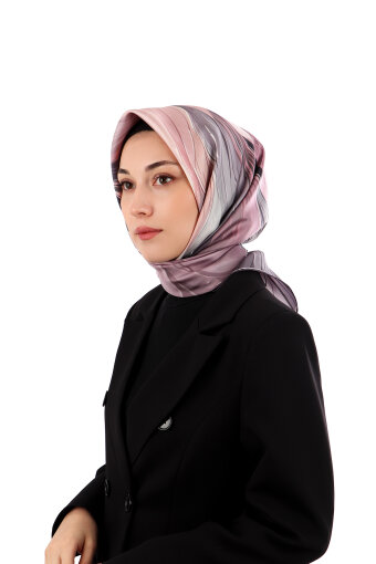 وشاح حريري منقوش بنقشة آريا أرجوانية 