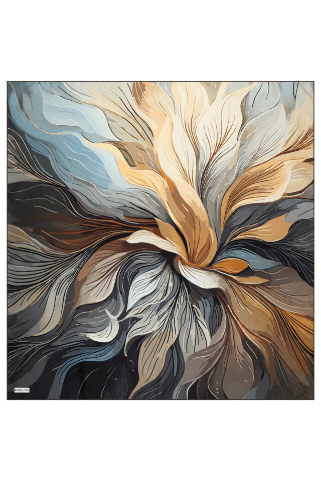 وشاح حريري منقوش بنقشة أريا النعناعية - 2