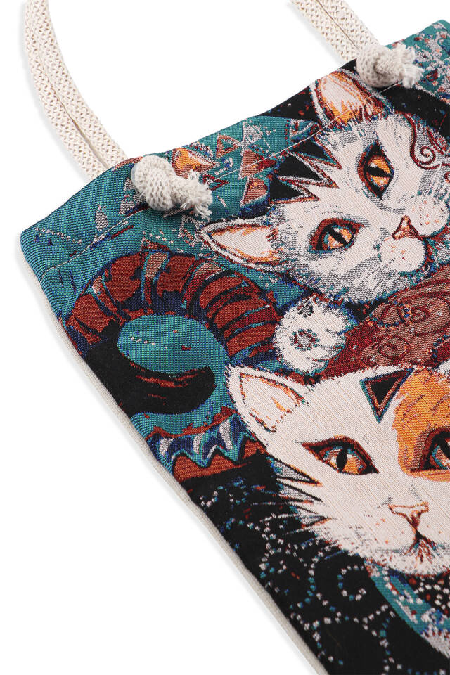 حقيبة كتف بنقشة قطة - 3