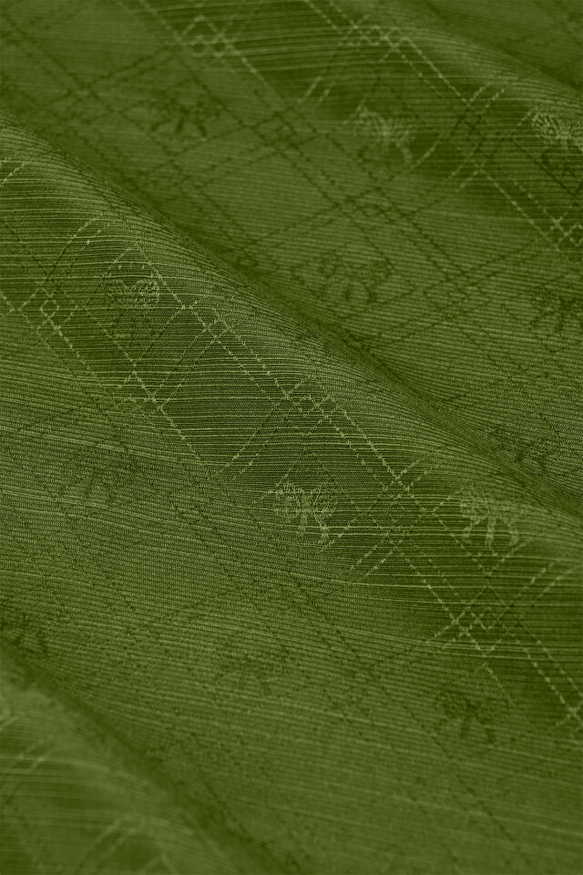 شال حرير قطني بنقشة أحادية اللون باللون الأخضر - 5