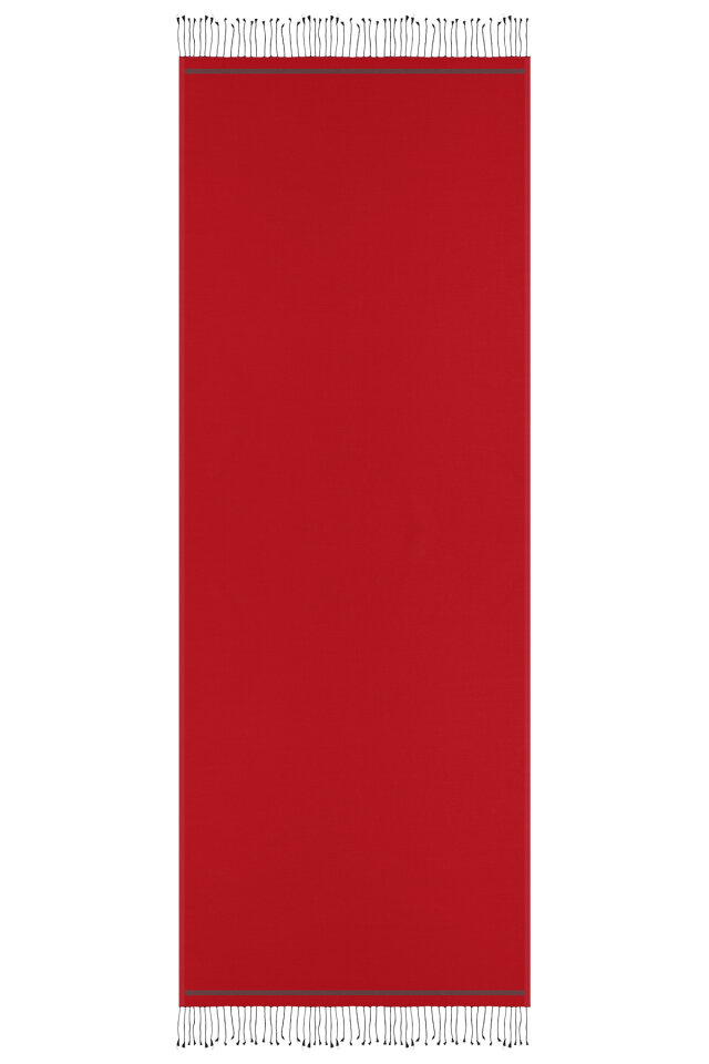 شال حريري مزدوج الوجهين باللونين الأحمر والأسود - 4