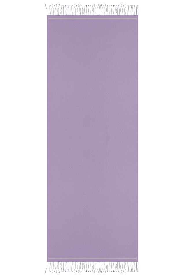 شال حريري مزدوج الوجهين باللون الرمادي اللافندر - 4