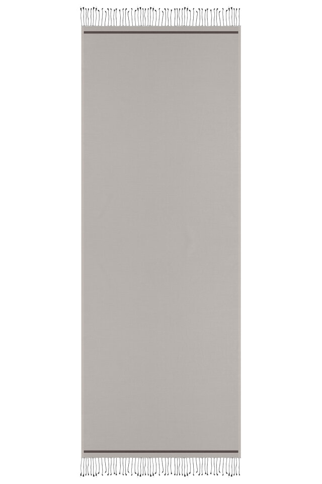 شال حريري مزدوج الوجهين باللون الرمادي والأسود - 4