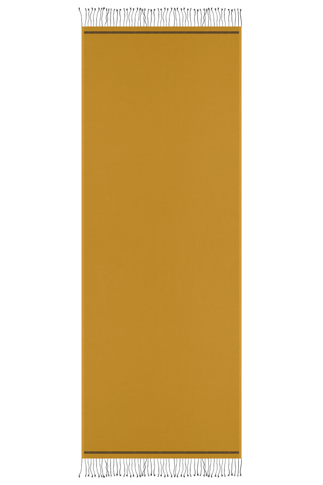 شال حريري مزدوج الوجهين باللون الأسود الخردلي - 4